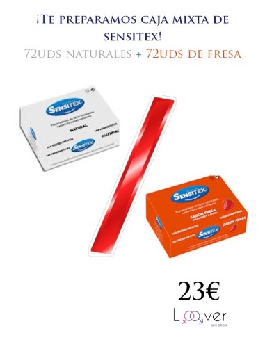 MEDIA CAJA SENSITEX NATURAL  (72UDS) + MEDIA CAJA SENSITEX FRESA (72UDS)
