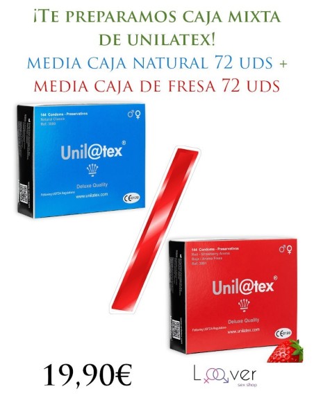 MEDIA CAJA UNILATEX FRESA + MEDIA CAJA UNILATEX NATURAL