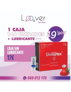 COMBO UNILATEX 1 CAJA FRESA CON LUBRICANTE AQUA DE 50ML