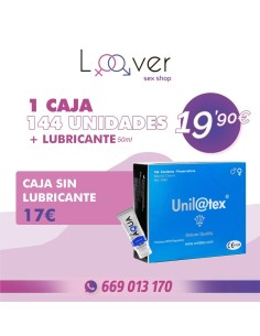 COMBO UNILATEX 1 CAJA CON LUBRICANTE AQUA DE 50ML
