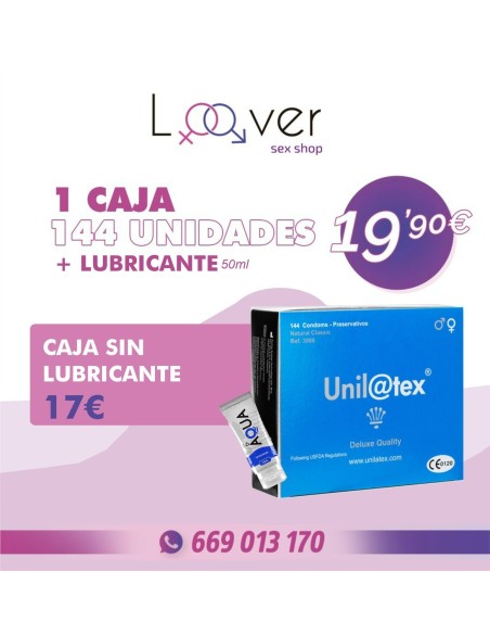 COMBO UNILATEX 1 CAJA CON LUBRICANTE AQUA DE 50ML