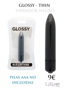 GLOSSY - THIN VIBRADOR NEGRO