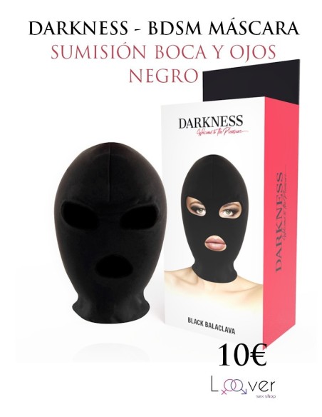 DARKNESS - BDSM MÁSCARA SUMISIÓN BOCA Y OJOS NEGRO