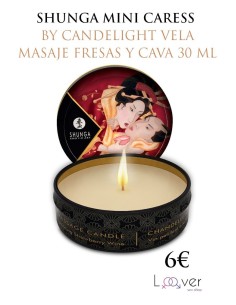 SHUNGA - MINI CARESS BY CANDELIGHT VELA MASAJE FRESAS Y CAVA 30 ML
