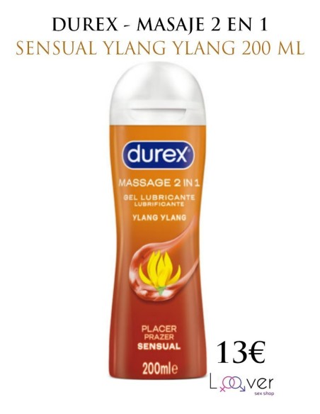 DUREX - MASAJE 2 EN 1 SENSUAL YLANG YLANG 200 ML