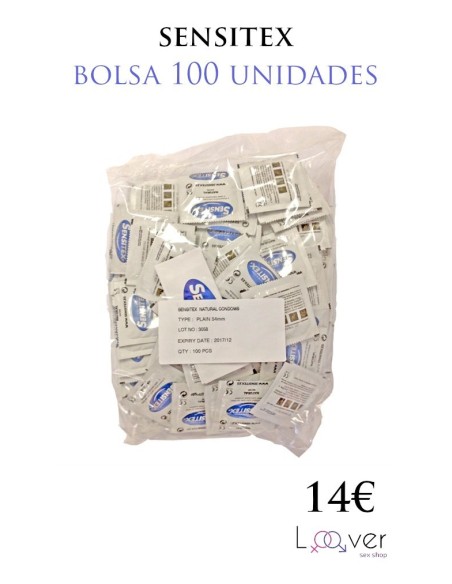 100 PRESERVATIVOS SENSITEX BLANCOS EN BOLSA