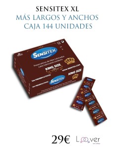 SENSITEX XL MÁS LARGOS Y ANCHOS CAJA 144 UNIDADES CAFES