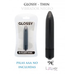 GLOSSY - THIN VIBRADOR NEGRO