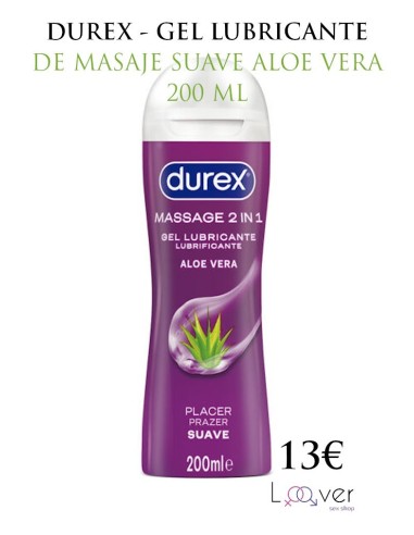 DUREX - GEL LUBRICANTE DE MASAJE SUAVE ALOE VERA 200 ML