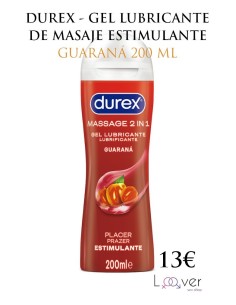 DUREX - GEL LUBRICANTE DE MASAJE ESTIMULANTE GUARANÁ 200 ML