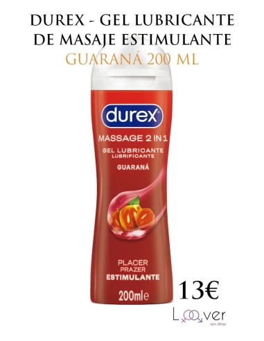 DUREX - GEL LUBRICANTE DE MASAJE ESTIMULANTE GUARANÁ 200 ML