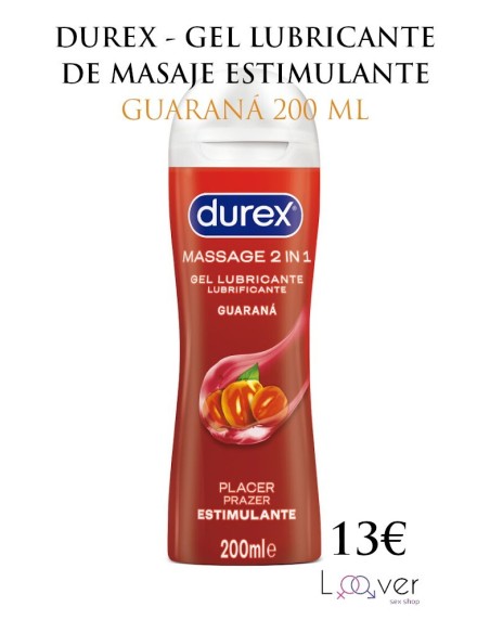 DUREX - GEL LUBRICANTE DE MASAJE ESTIMULANTE GUARANÁ 200 ML