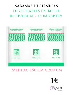CONFORTEX SABANAS HIGIÉNICAS DESECHABLES EN BOLSA INDIVIDUAL