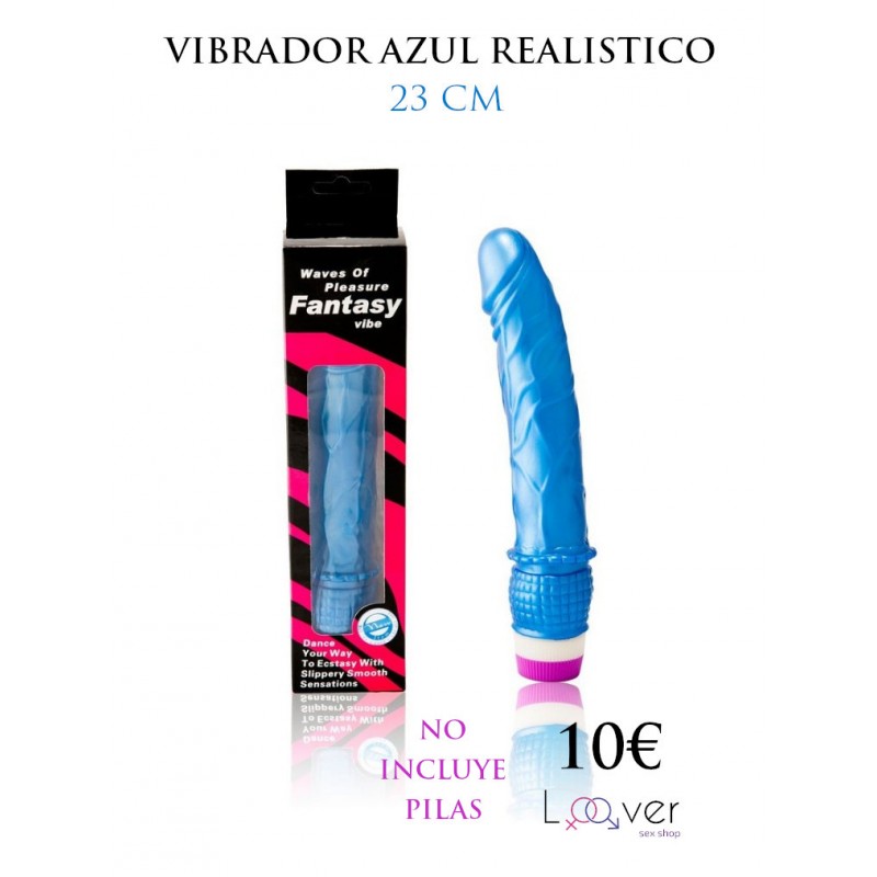 VIBRADOR AZUL REALISTICO 23 CM