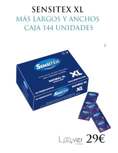 SENSITEX XL MÁS LARGOS Y ANCHOS CAJA 144 UNIDADES