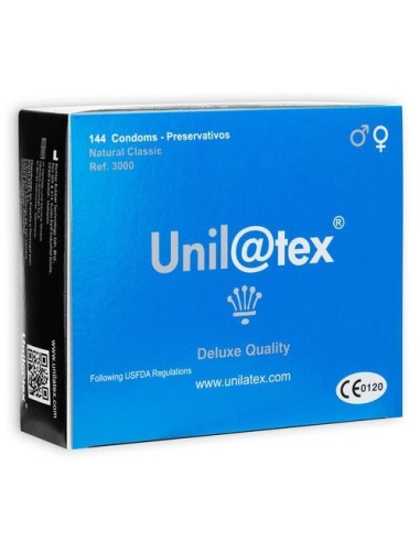 CAJA DE PRESERVATIVOS UNILATEX - NATURALES 144 UDS