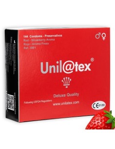 CAJA DE PRESERVATIVOS UNILATEX - ROJOS/FRESA 144 UDS