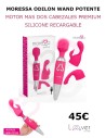 MORESSA - ODILON WAND POTENTE MOTOR MAS DOS CABEZALES PREMIUM SILICONE RECARGABLE