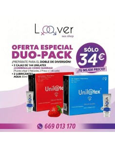 COMBO UNILATEX 2 CAJAS CON 2 LUBRICANTE AQUA DE 50ML