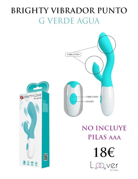 PRETTY LOVE - BRIGHTY VIBRADOR PUNTO G VERDE AGUA