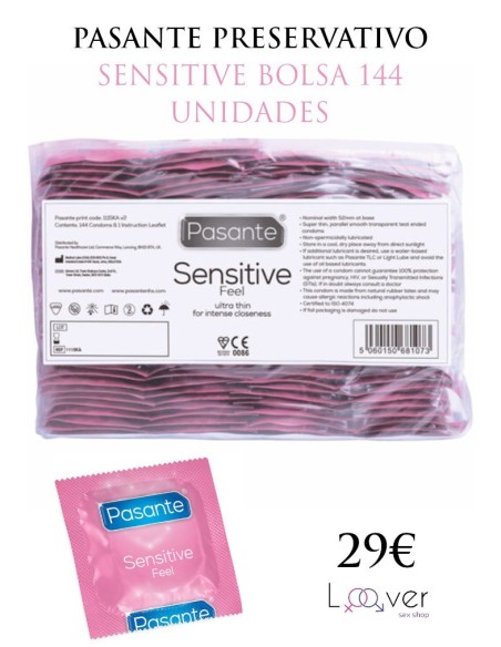 PASANTE - PRESERVATIVO SENSITIVE BOLSA 144 UNIDADES