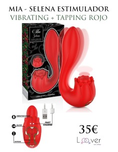 MIA - SELENA ESTIMULADOR VIBRATING + TAPPING ROJO