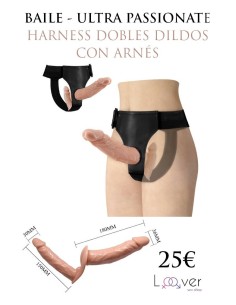 BAILE - ULTRA PASSIONATE HARNESS DOBLES DILDOS CON ARNÉS